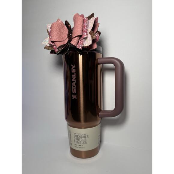 Stanley Mesa Rose POLISHED ROSE GOLD 30oz Protour Quencher BNWT + Custom Bow - Picture 2 of 9